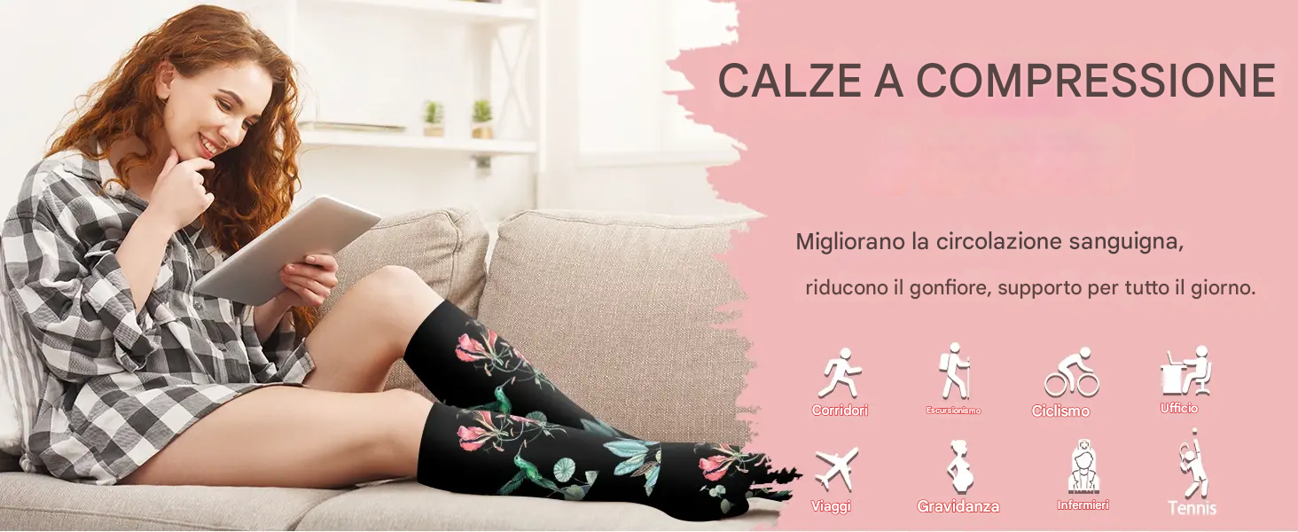 Calze Mediche Graduata- Set 6 paia Floreale 🧦💐