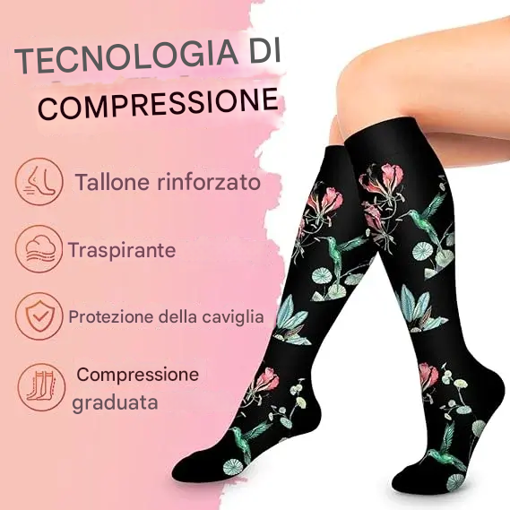 Calze Mediche Graduata- Set 6 paia Floreale 🧦💐